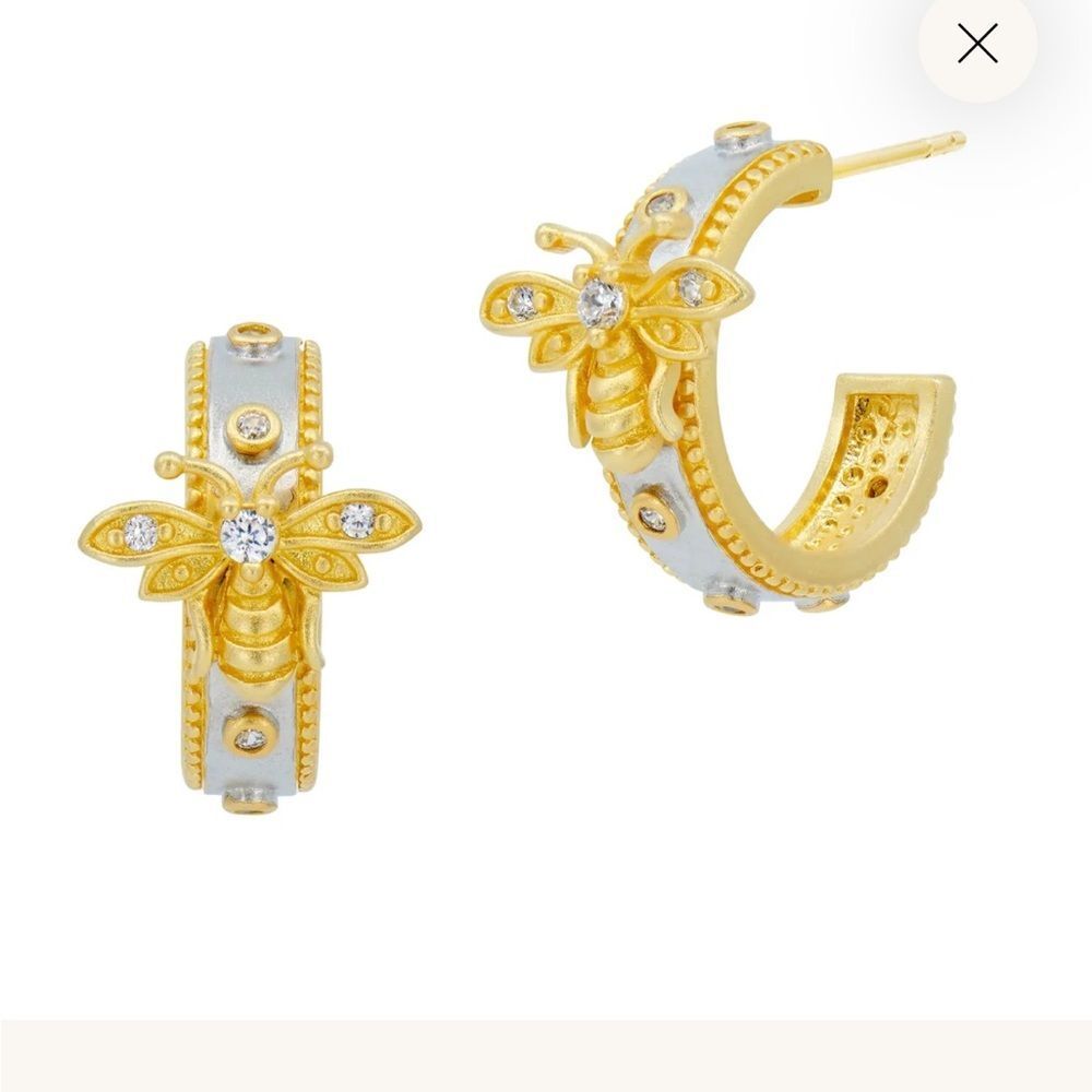 Freida Rothman Wings of hope Hoop earrings NEW